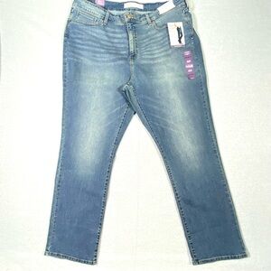 Levis Signature Gold Totally Shaping Jeans Womens 22 Blue Straight Leg Denim NWT